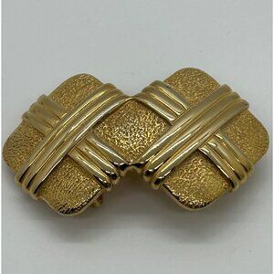 Vintage Accessocraft NYC Gold-Tone Textured Belt Buckle With Interwoven Design